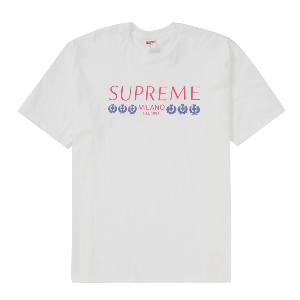 Supreme Tee shirt Size Medium, White , Pink and Blue